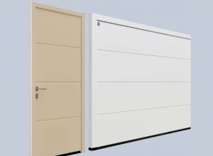 Гаражная боковая дверь Hormann NT 60 M-гофр Woodgrain